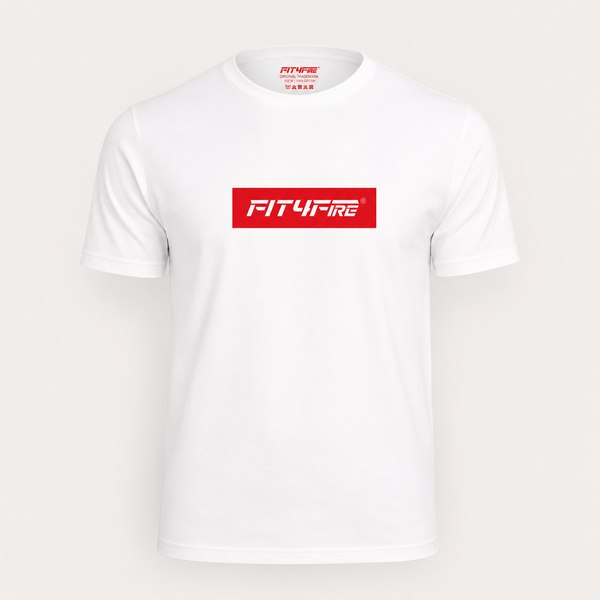 Fit4Fire Rescue T-Shirt „Pulse“ – Herren · Weiß / Rot