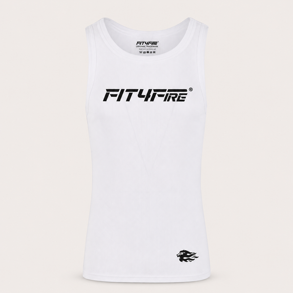 Fit4Fire Athletics Tank „Flame“ – Herren · Weiß