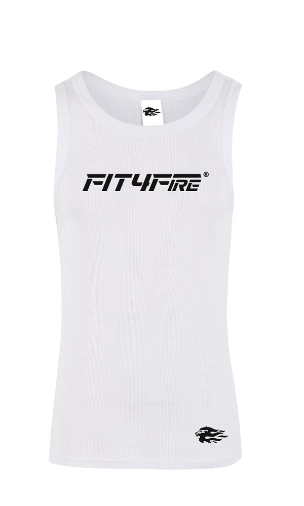 Fit4Fire Athletics Tank „Flame“ – Herren · Weiß
