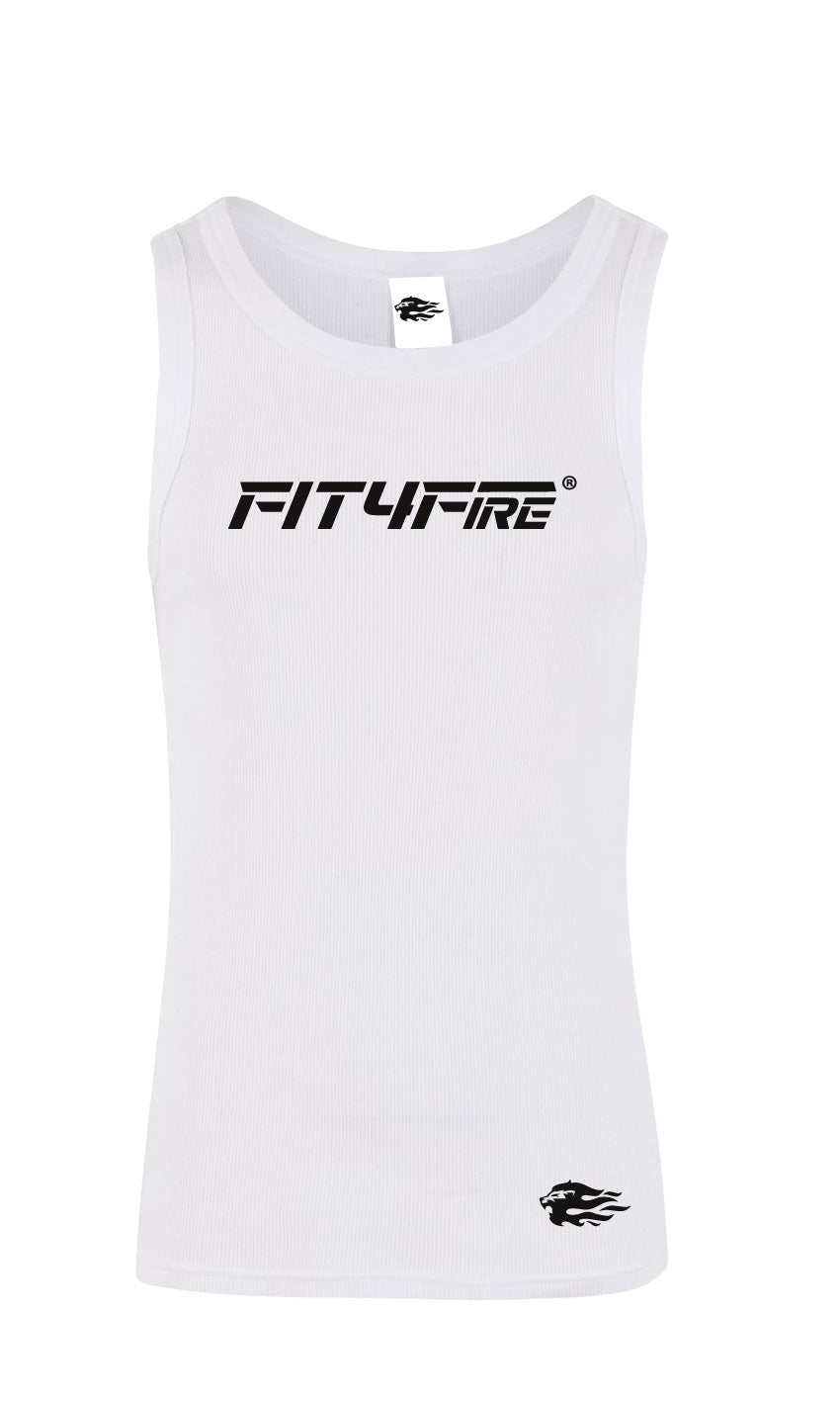 Fit4Fire Athletics Tank „Flame“ – Herren · Weiß